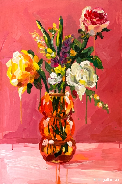 DE VLIEGHER Alice - Flowers in orange vase
